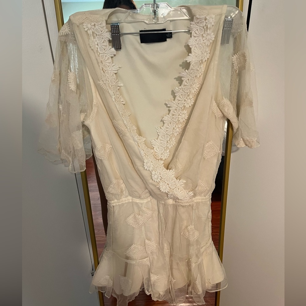 Line and Dot Lace romper